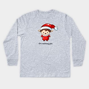 Boy Elf on the Shelf Kids Long Sleeve T-Shirt